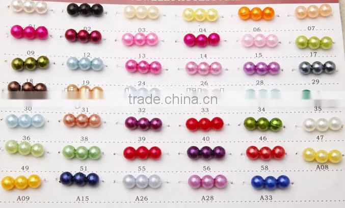 wholesale connecting 6mm immitation pearl ABS plastic round plastic beads chain for clothing and christmas decoration