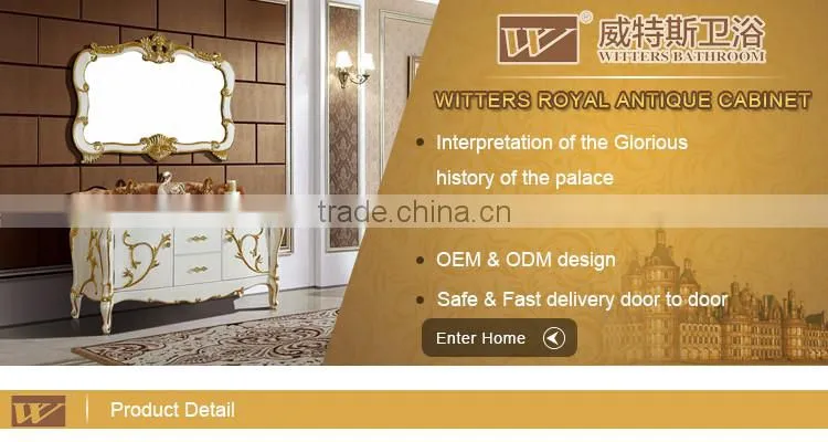 Top sale floor standing antique wooden bathroom cabinet