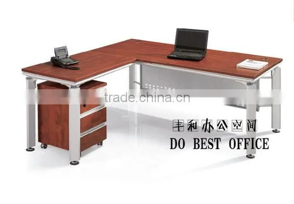 Wooden office furniture table aluminum alloy leg frame office design executive desk