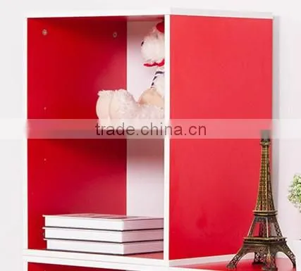 Modern kindergarten wood furniture colorful Wooden Children Bookshelf