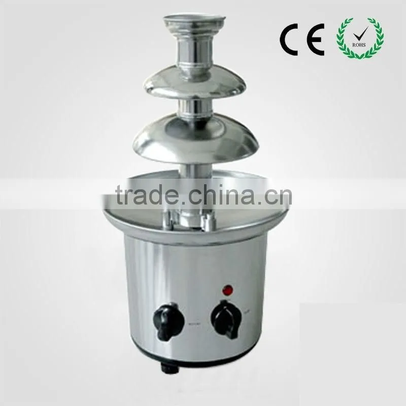 stainless steel 3 three tiers chocolate fondue fountain for home , wedding chocolate tempering