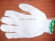 7 Gauge bleached white color gloves/Can be dotted on one side or both sidescotton gloves