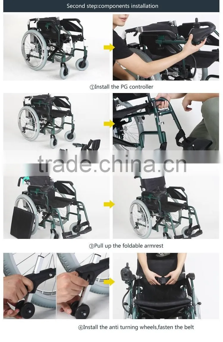TopMedi folding Aluminum handicapped power electric wheelchair prices for disabled people(electric wheelchair for handicapped)