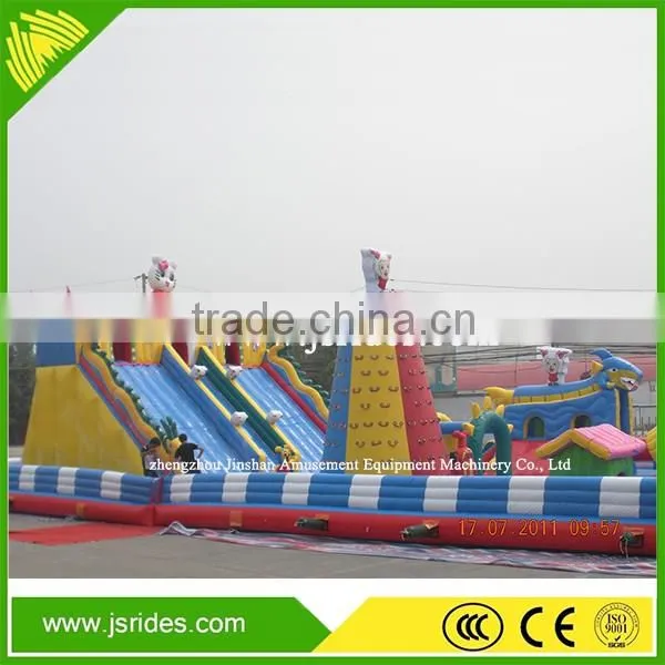 professional rental large inflatable rock climbing slide tobogan inflable jumping trampoline