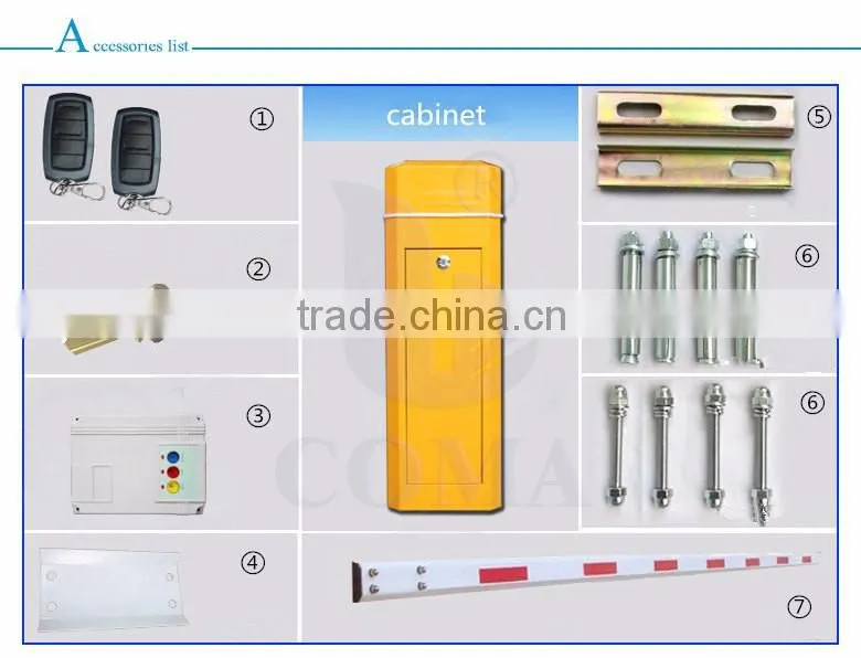 automatic boom barrier gate with rubber on boom