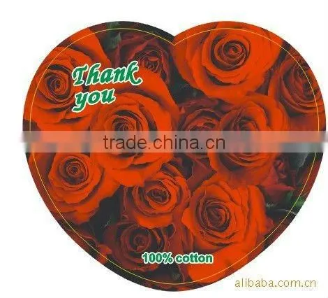 heart shape magic 100% cotton compressed towel