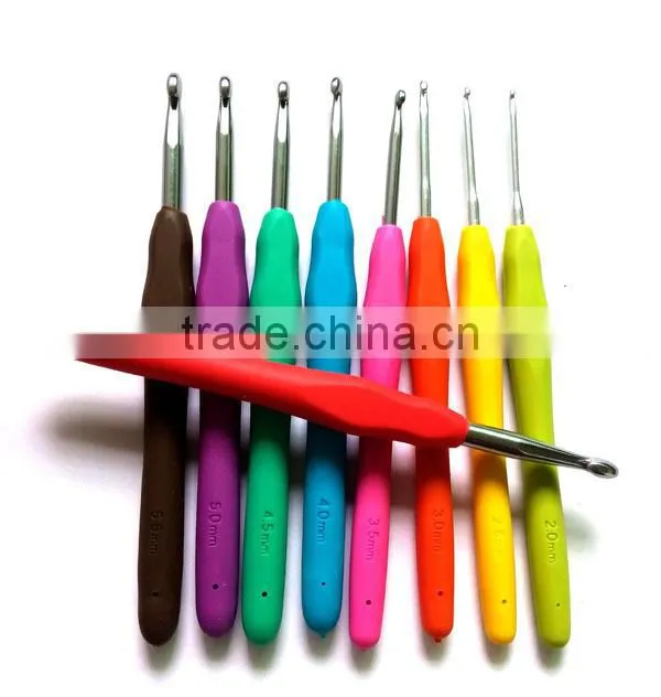Hot sale tpr thermoplastic rubber crochet hook , crochet hook set, manufacturer of crochet hook