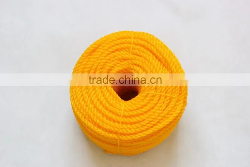 6mm orange pe3-strand rope in roll,coil,twine,3--strand pe,pp twisted rope