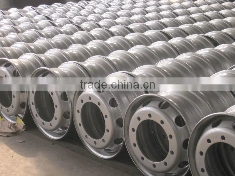 Polished machined aluminum truck wheel rim 22.5 x 11.75