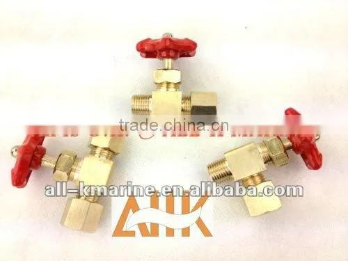 Brass Needle Straight Valves with Ring Joint & Nut For Copper Tubing