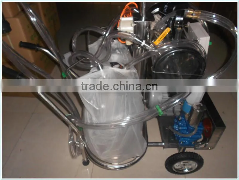 Cow Milking Machine with Double Milk Bucket