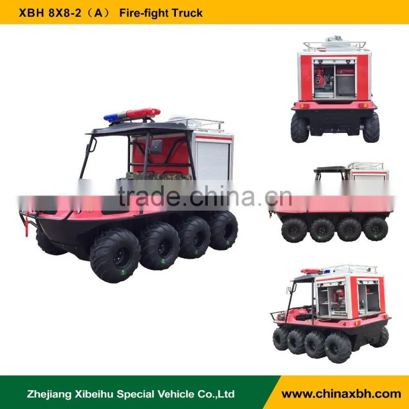 XBH 8X8-2 Fire-fight Truck All-Terrain amphibious Vehicle Forest fire fighting 800cc 8 wheels ATV Mini fire engine