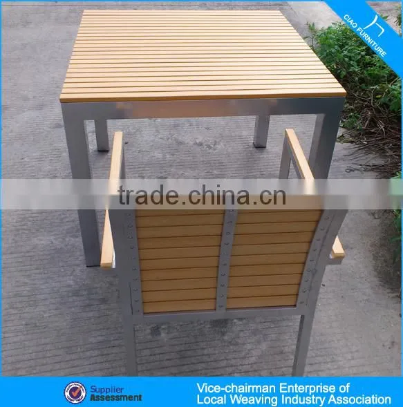 Modern outdoor furniture wholesale garden plastic wood table and chair