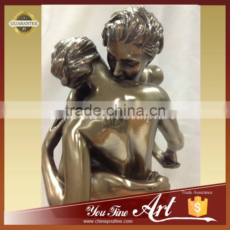 naked man woman kiss bronze sculpture