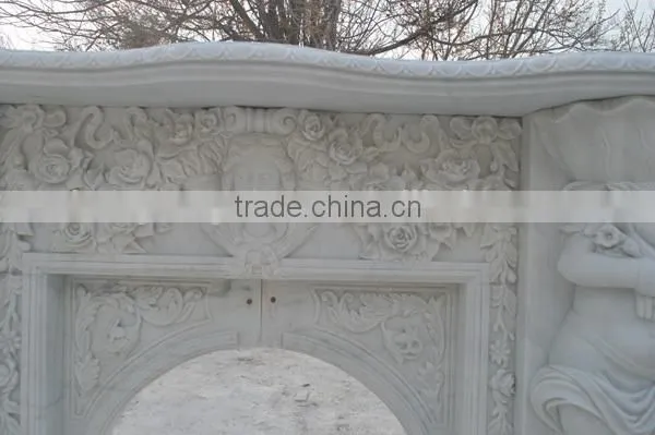 European Style Arch Marble Fireplace Mantel