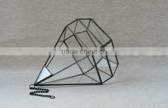 Micro indoor deocr landscape vase hanging geometric glass terrarium