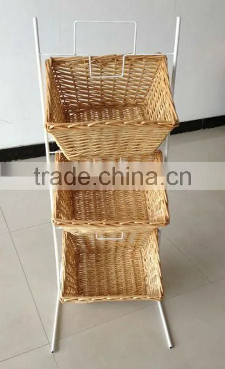 Wholesale willow magazine storage basket with handmade