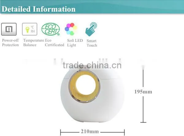 2016 Hot Sale Wholesale Big Eye Breathing LED light Noise Free Humidifier with Candy Color Pattern