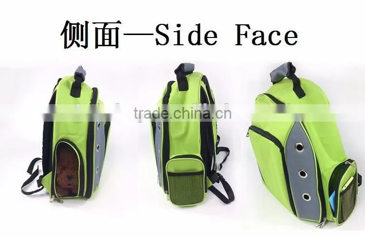 Factory Directly Outdoor Travel Pet Carrier Side Open Dog Cat Backpack, Fashion Design Net Cloth Breathable Pet Carrier Backpack