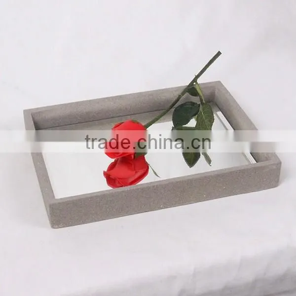 OEM Wholesale cheap oval cement concrete plate/ fruit tray with print