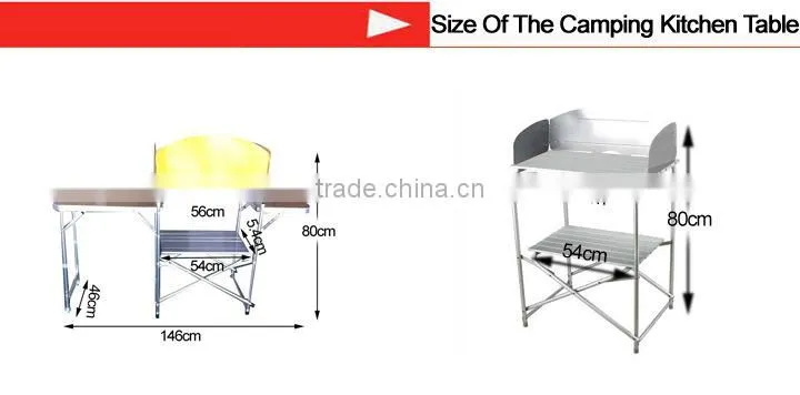 Stainless Steel Portable Foldable Folding dining Desk Grill Table Camping Outdoor Picnic Aluminium Alloy With Carry Case