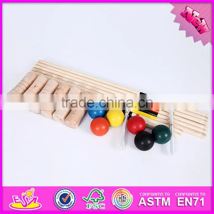 2016 new fashion children 6 group of wooden croquet set W01A164
