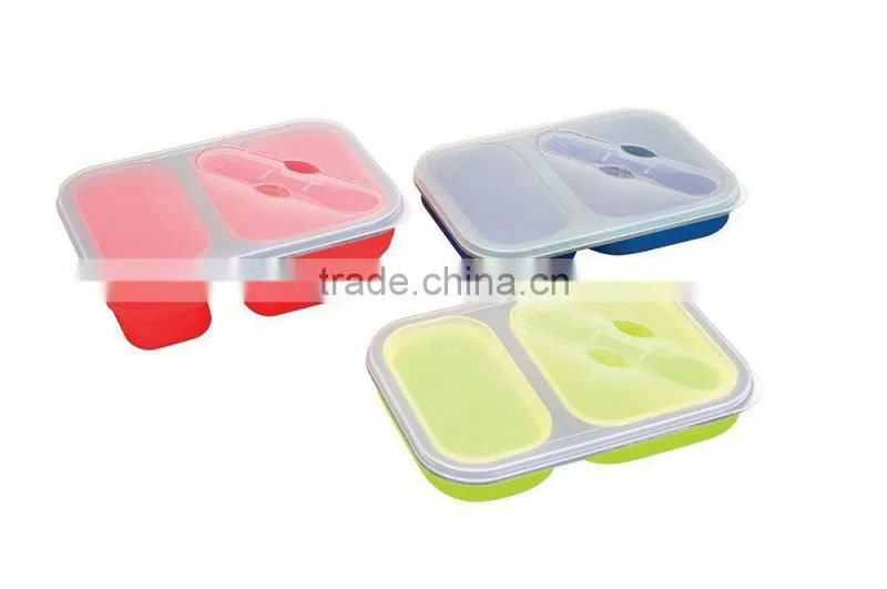 The Three Compartment Eco Silicone Collapsible Lunch Box