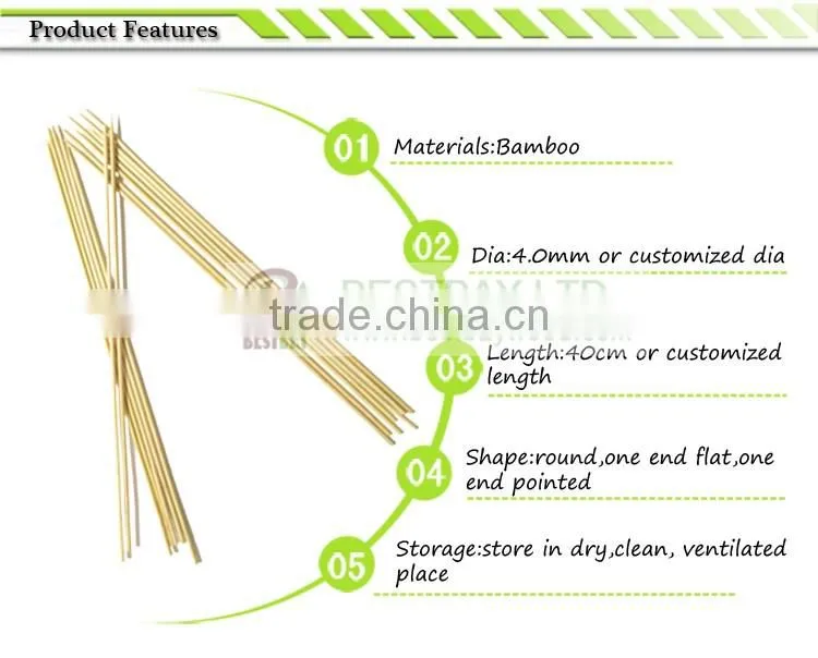 35-40cm square long marshmallow bamboo skewers,bamboo skewers wholesale
