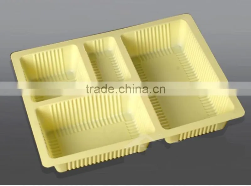 Hot sale plastic food tray, envronmental plastic food container, restaurant takeaway fast food tray, food container