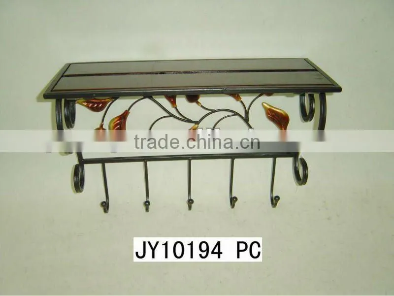 Decorative Metal Wall hook with wooden plague
