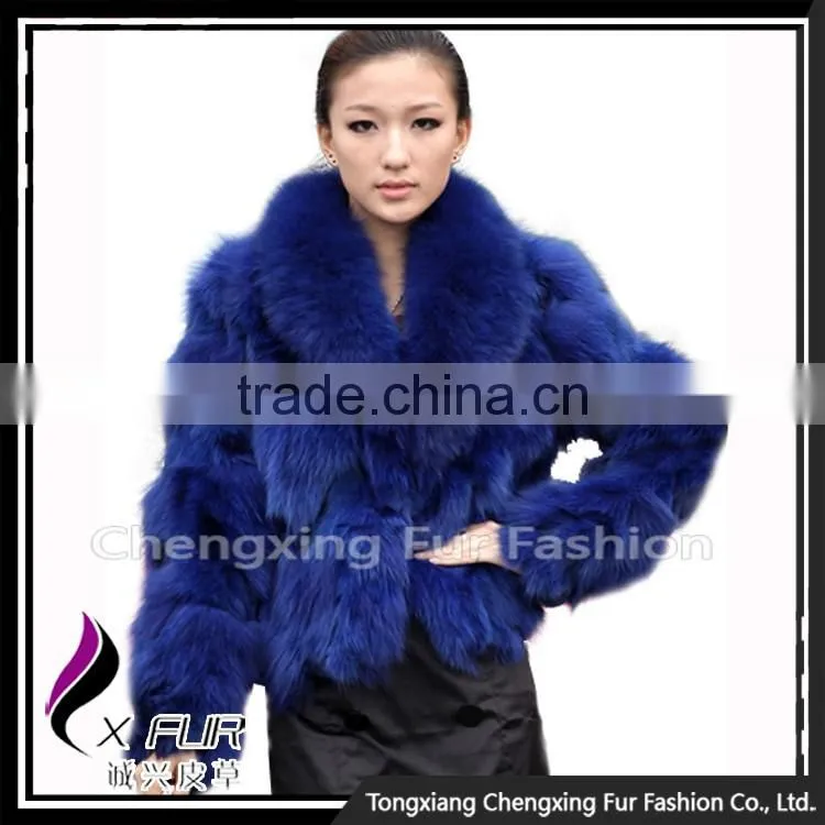 CX-G-A-258D Luxury Women Winter Patchwork Fox Fur Garment