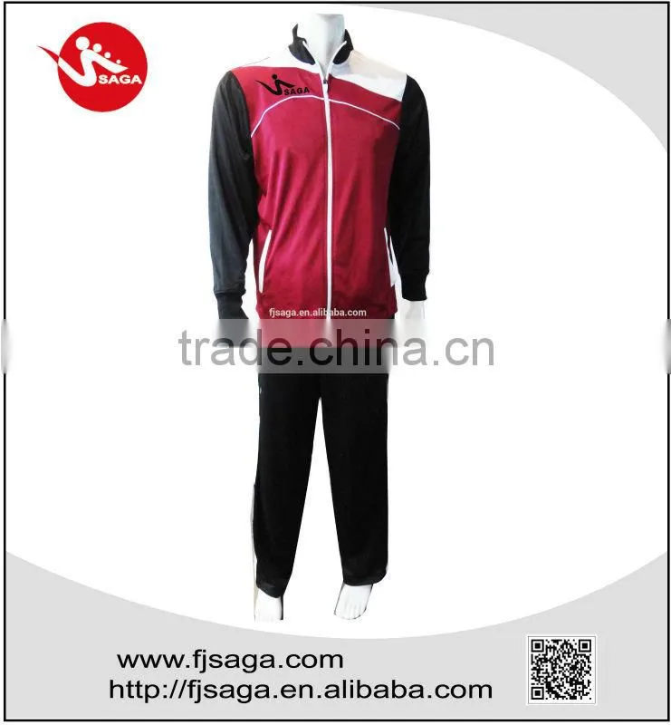100% polyester tricot training jacket tracksuit for men and women