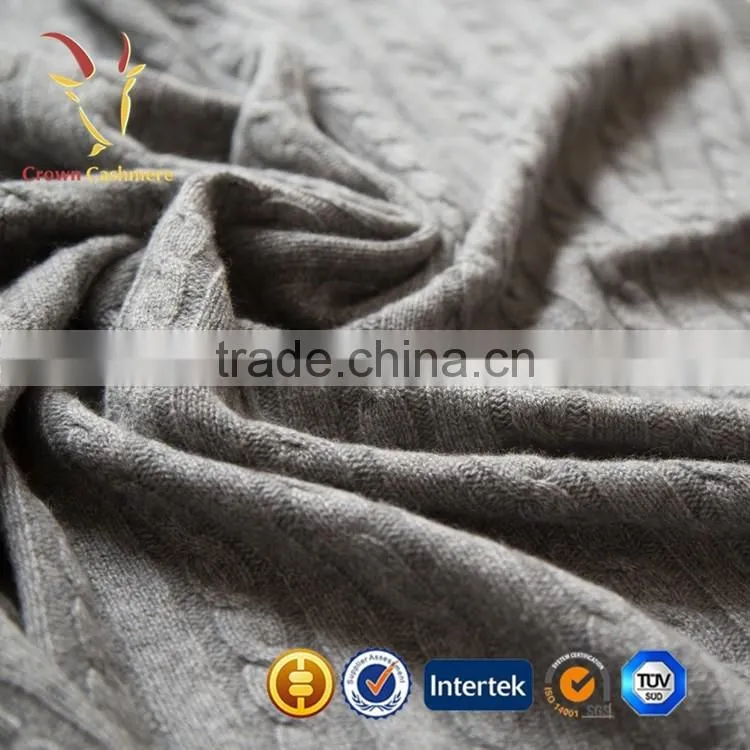100% Cashmere Wool Cable Knitted Baby Blanket