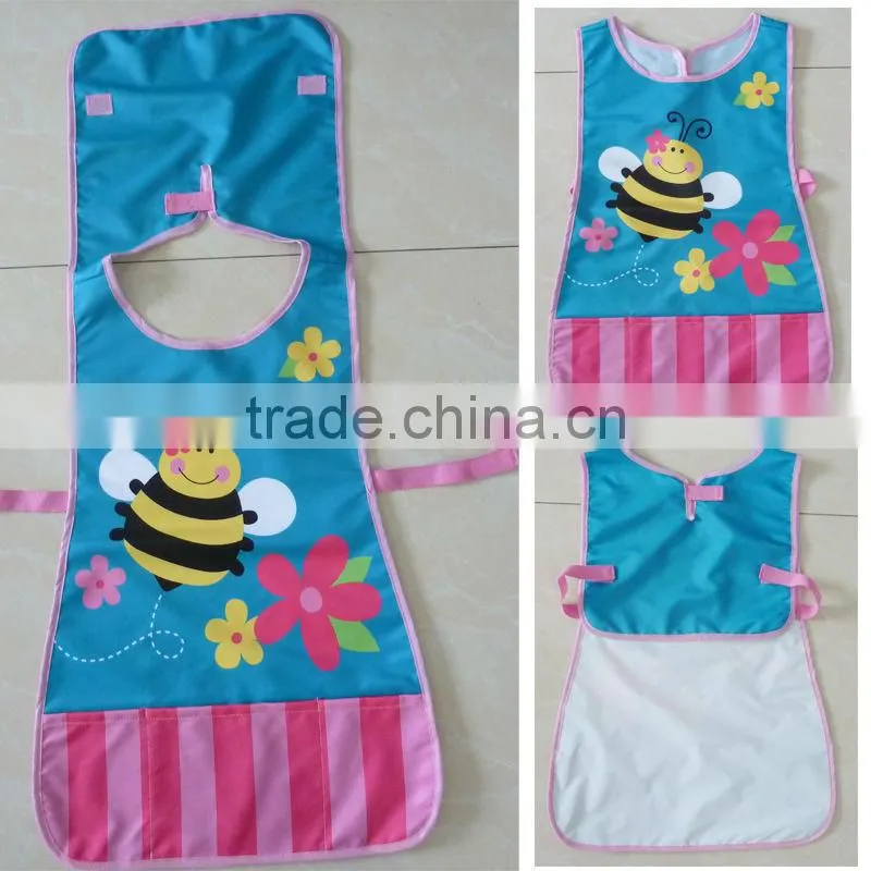 NEW Cute Cartoon Children Baby Waterproof Long Sleeve Self Feeding Bib Apron