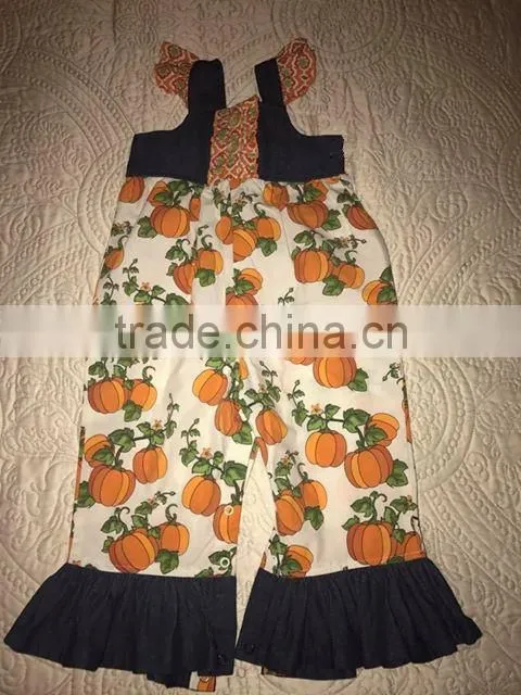 Toddler Girl Peasant Dress for Thanksgiving or Halloween or Fall Chevron Turkey Dress Half Puff Sleeve Dress Kids Clothes