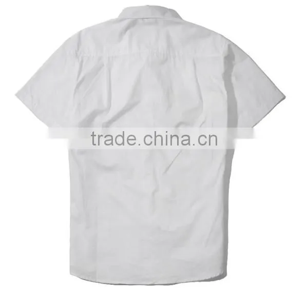 custom logo embroidery button down collar short sleeve men's casual shirt