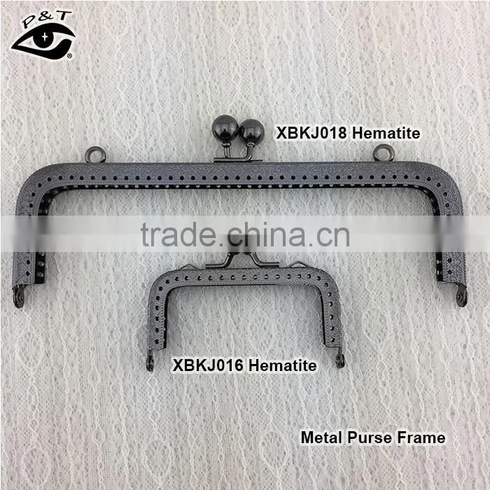 20cm big size gunmetal color metal purse frame with holes for bags
