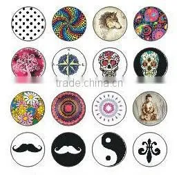 Hot Popular Printing Pictures Paper Glass Chunks Leather Bracelet Press Snap Buttons