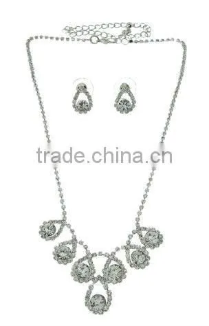Elegant Rhinestone Wedding Accessories Wholesale Costume Jewelry Sets,Top Selling on china.cn Wholesaler Bridal Jewelry Sets