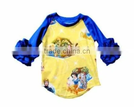 2017boy removing clothes of girl image wholesale icing cute animals printed shirt children ruffle shirts toddler
