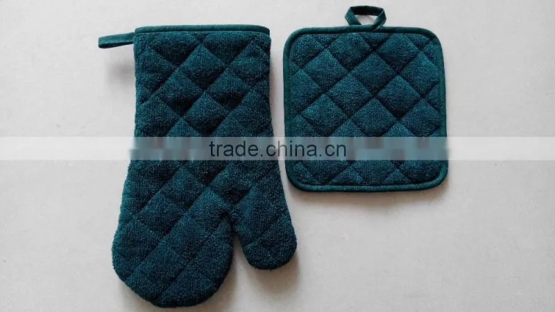 2pcs kitchen set in pure color plain color oven mitt and pot holder