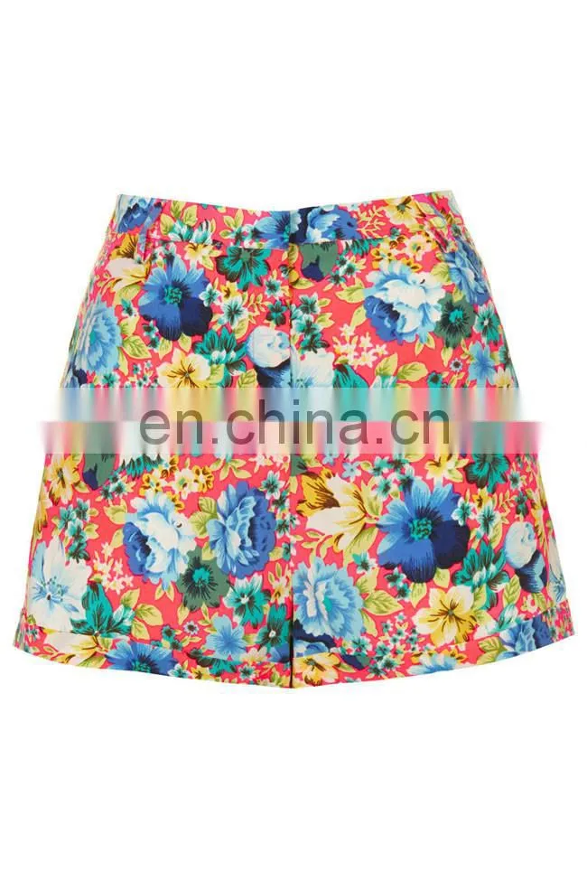 hawaiian print shorts print polyester tight shorts