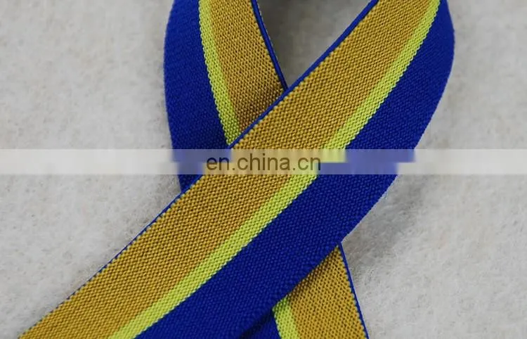 Fashionable design gold and blue elastic band, elastic ribbon wholesale