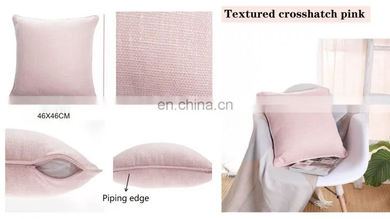 RTS Factory Price Textured Crosshatch Cationic Dyed Cushion Covers in stock