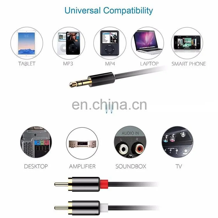Gold plated 1.5m flat rca av cable 10 pin mini din to rca cable