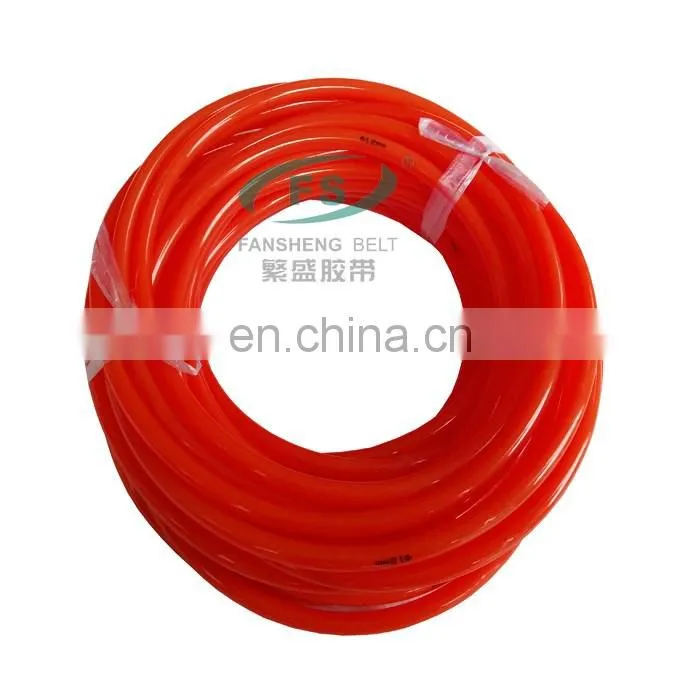 Green Orange Transparent PU round belt Polyurethane drive belt smooth and rough surface