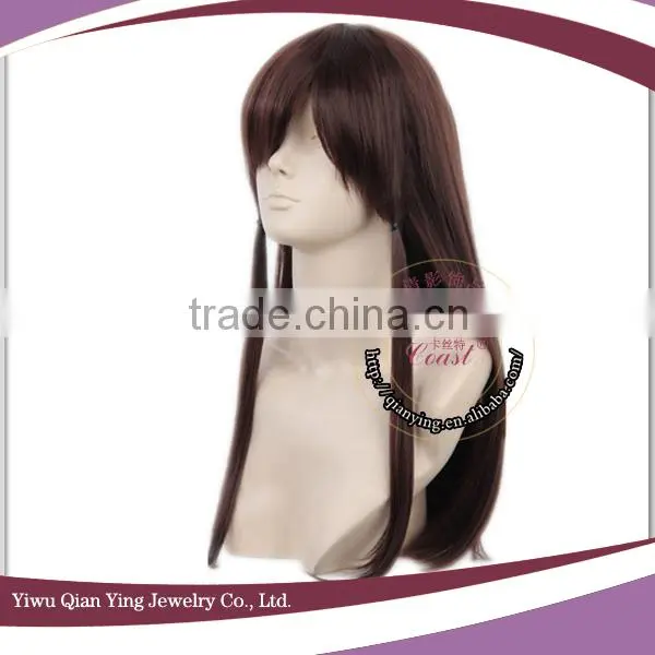Touhou Project Hakurei Reimu cute dark brown cosplay wig