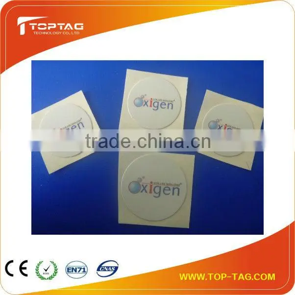 Circle Rfid NFC Stickers, NTAG203 sticker, waterproof rifd label