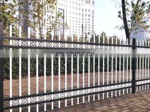 Galvanized Steel Picket Fence PVC coated steel fence Zinc steel fence