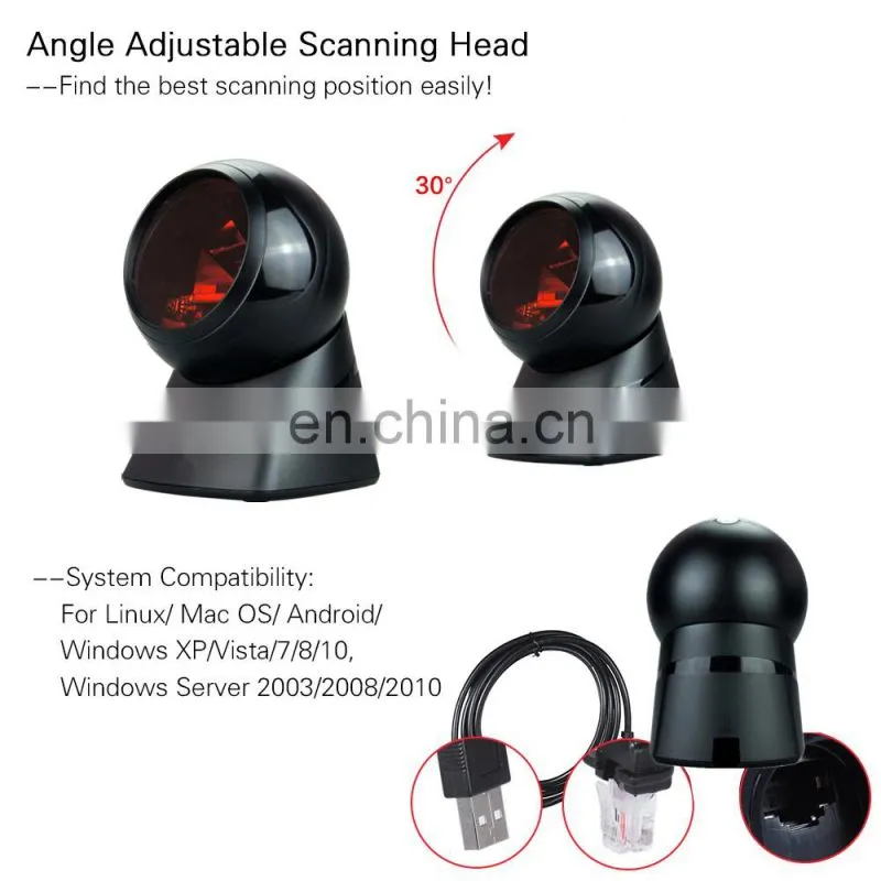 High speed RS232/USB/PS2 1D Omnidirectional Laser Scanner